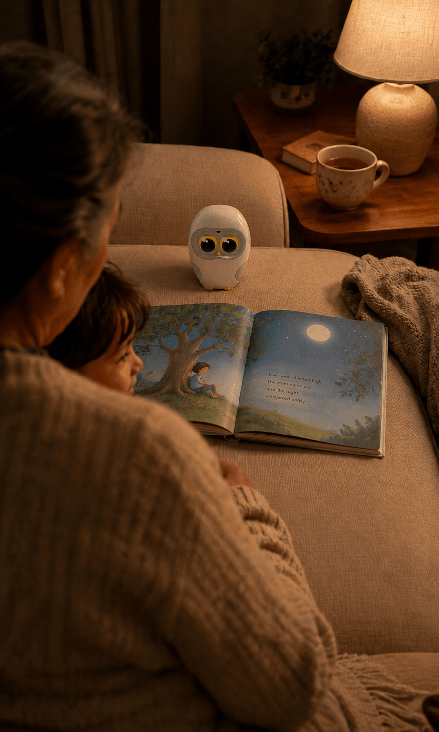 Family reading a heritage language story